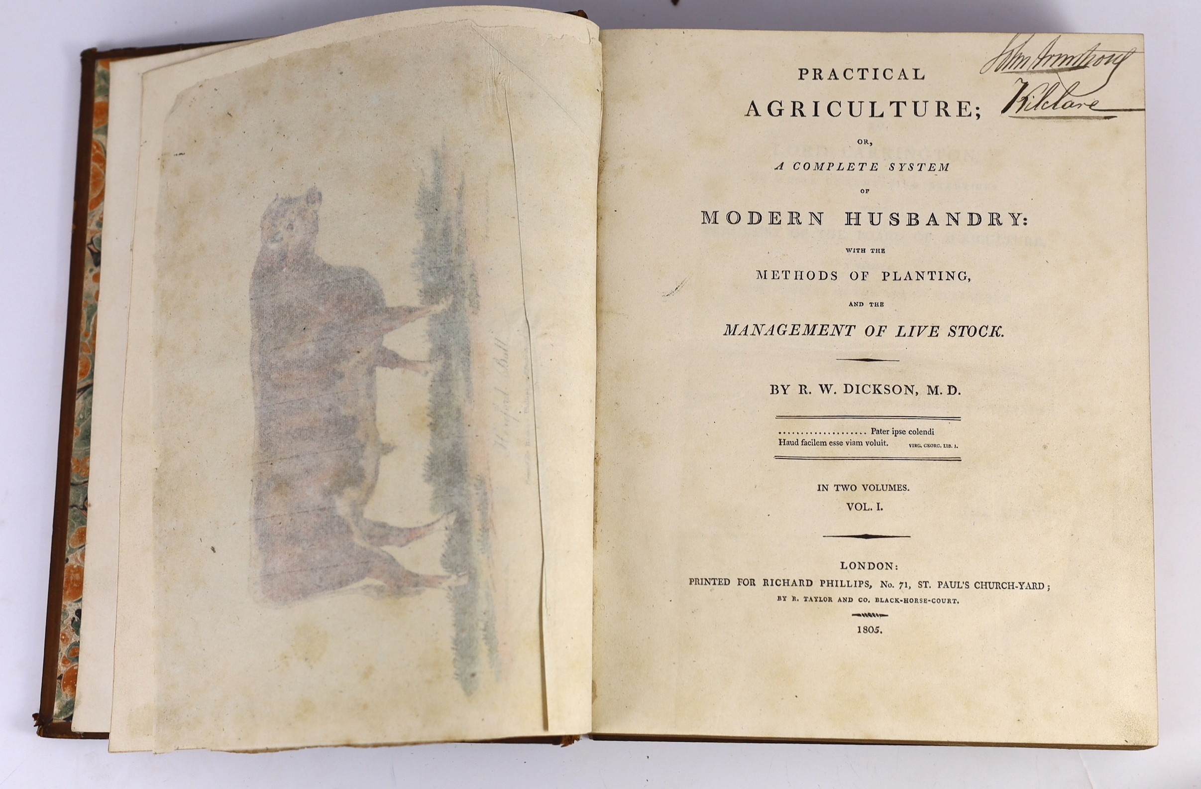 Dickson, R.W. - Practical Agriculture; or, a Complete System of Modern Husbandry: with the methods of planting, and the management of livestock. 2 vols. 81 (ex 87) engraved plates